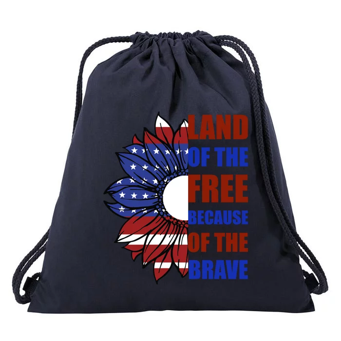 Memorial Day Land Of The Free Because Of The Brave Gift Drawstring Bag