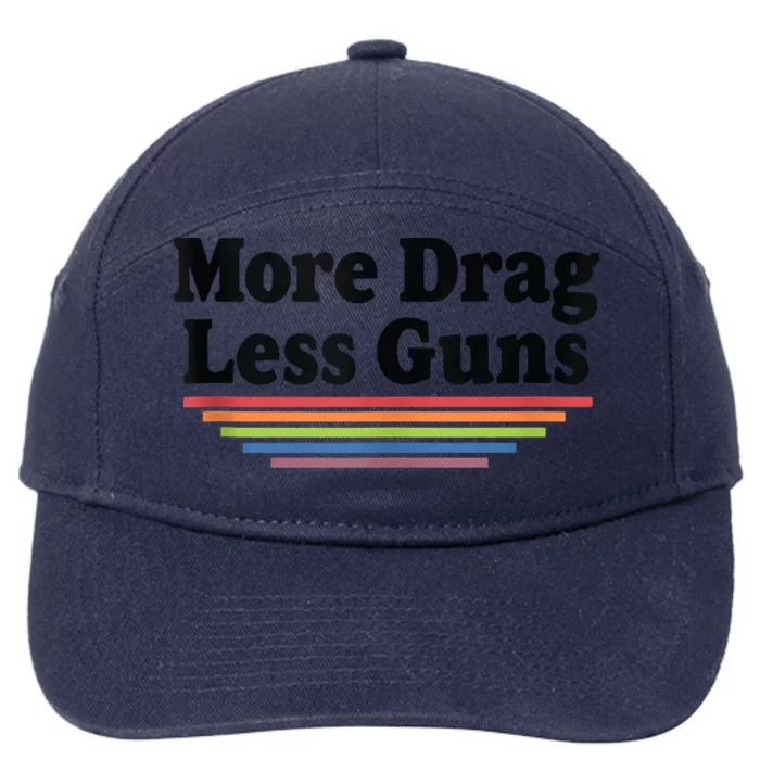 More Drag Less Guns LGBTQ Retro Drag Queen Support 7-Panel Snapback Hat