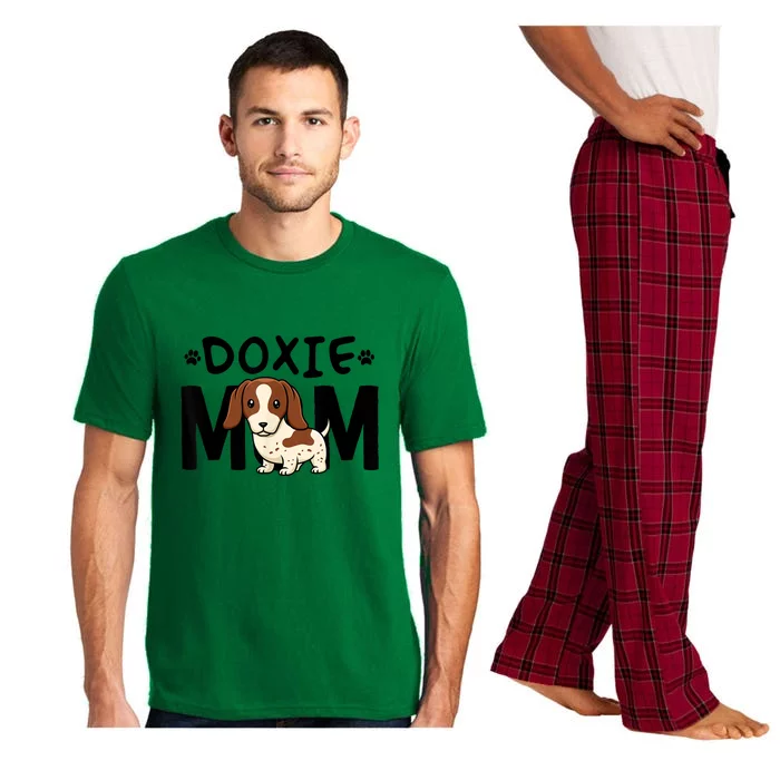 Mama Dog Lover Piebald Dachshund Mom Doxie Gift Pajama Set