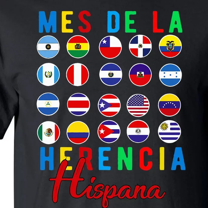 Mes de la Herencia Hispana National Latino Countries Flag Tall T-Shirt