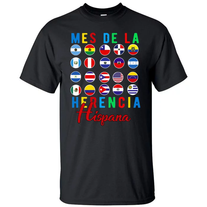 Mes de la Herencia Hispana National Latino Countries Flag Tall T-Shirt