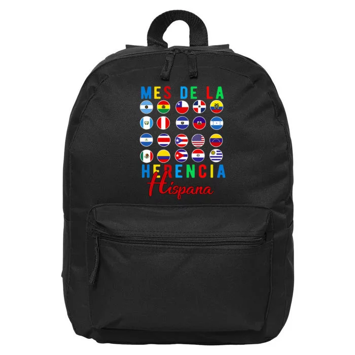 Mes de la Herencia Hispana National Latino Countries Flag 16 in Basic Backpack