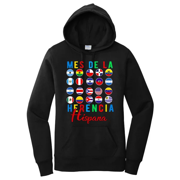 Mes de la Herencia Hispana National Latino Countries Flag Women's Pullover Hoodie