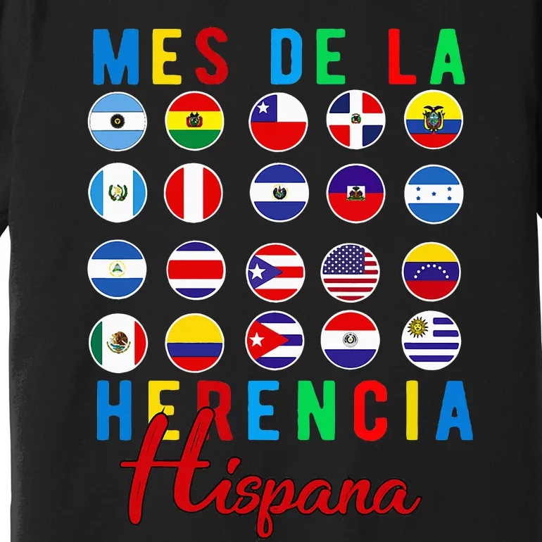 Mes de la Herencia Hispana National Latino Countries Flag Premium T-Shirt