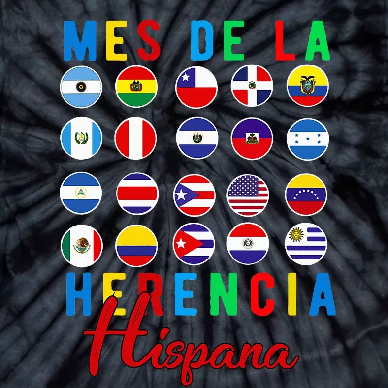 Mes de la Herencia Hispana National Latino Countries Flag Tie-Dye T-Shirt