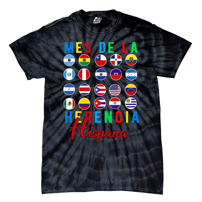 Mes de la Herencia Hispana National Latino Countries Flag Tie-Dye T-Shirt