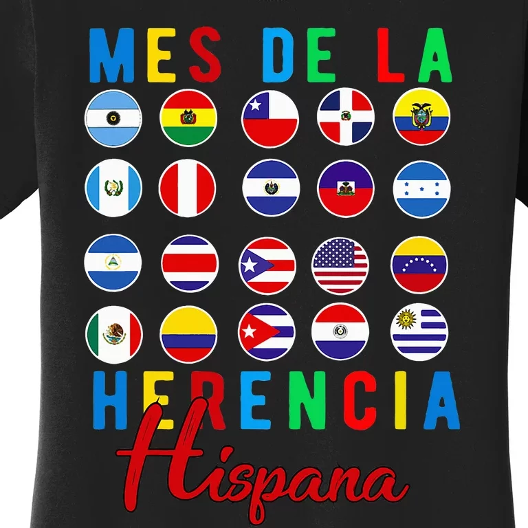 Mes de la Herencia Hispana National Latino Countries Flag Women's T-Shirt