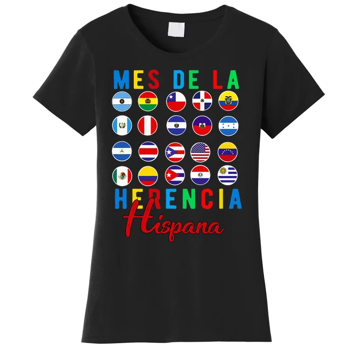 Mes de la Herencia Hispana National Latino Countries Flag Women's T-Shirt