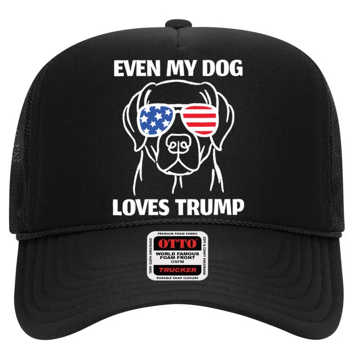 My Dog Loves Trump High Crown Mesh Trucker Hat