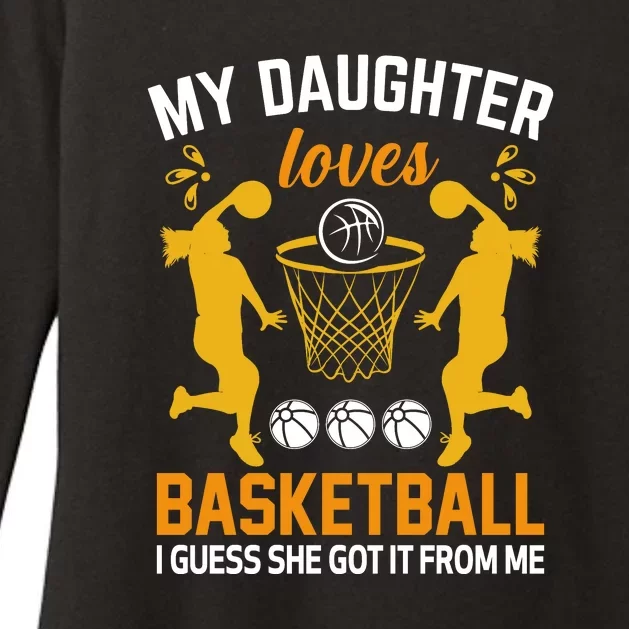 My Daughter Loves Basketball For Basketball Team Sport Bball Womens CVC Long Sleeve Shirt