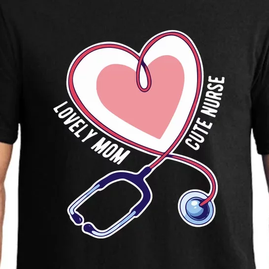 Mother's Day Lovely Mom Cute Nurse Stethoscope Gift Pajama Set