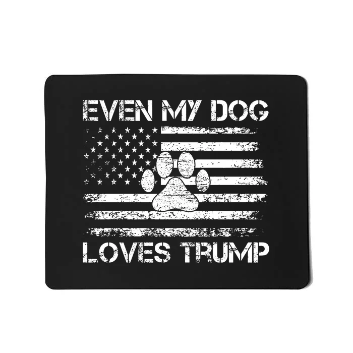 My Dog Loves Trump Funny American Flag Mousepad