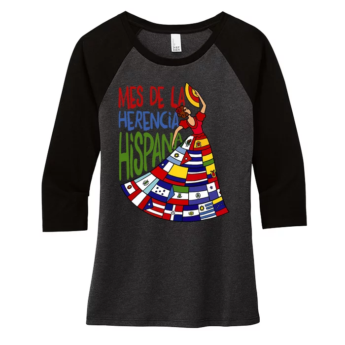 Mes De La Herencia Hispana Hispanic Heritage Month Women's Tri-Blend 3/4-Sleeve Raglan Shirt