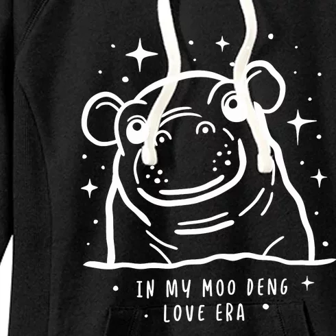 Moo Deng Love Era Minimalist Women's Fleece Hoodie