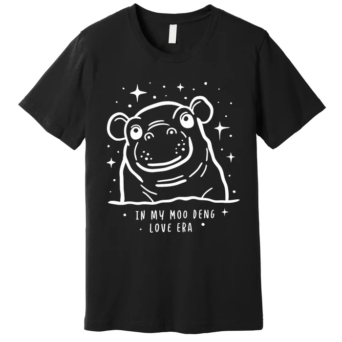 Moo Deng Love Era Minimalist Premium T-Shirt