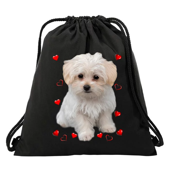 Maltese Dog Lover Dogs Puppies Owners Design Drawstring Bag