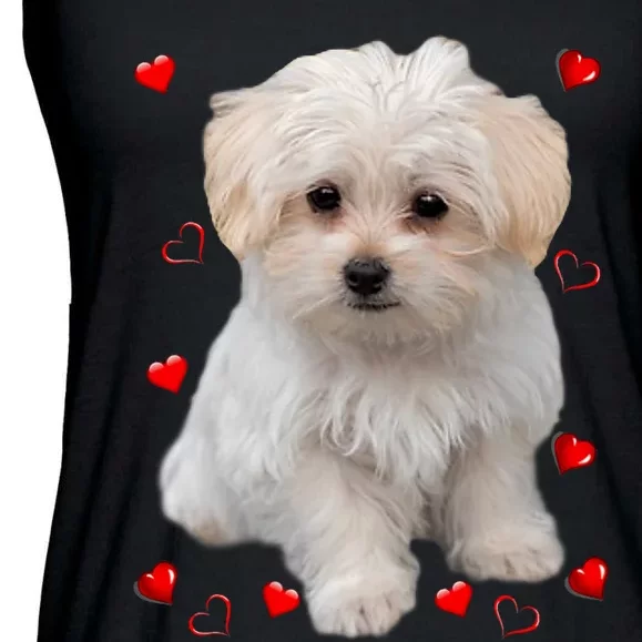 Maltese Dog Lover Dogs Puppies Owners Design Ladies Essential Flowy Tank