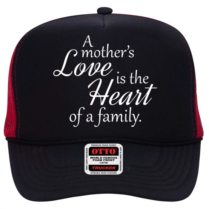 Mother's Day Love Quote High Crown Mesh Trucker Hat