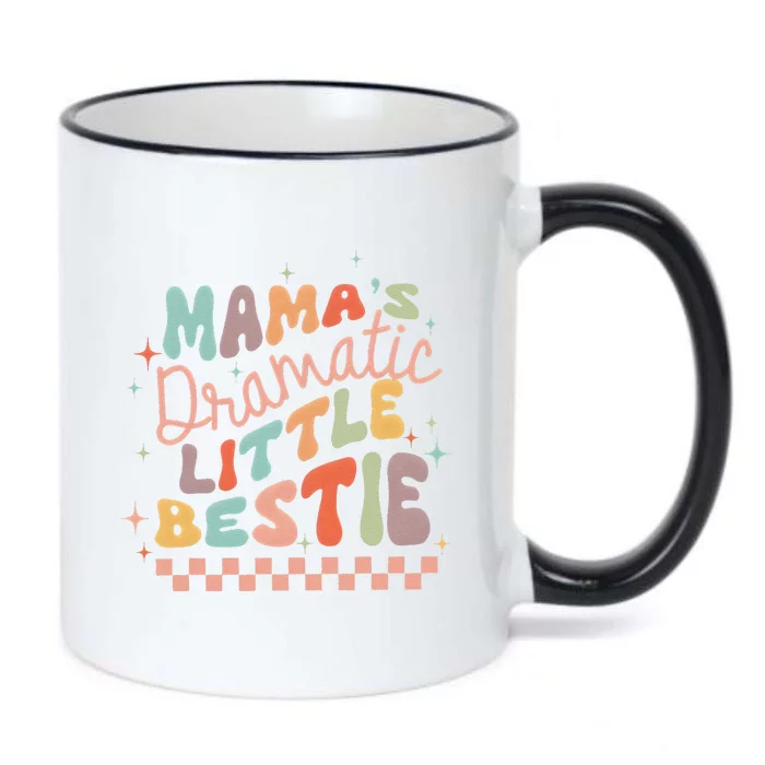 MamaS Dramatic Little Bestie Retro Groovy MamaS Girl Cute Black Color Changing Mug