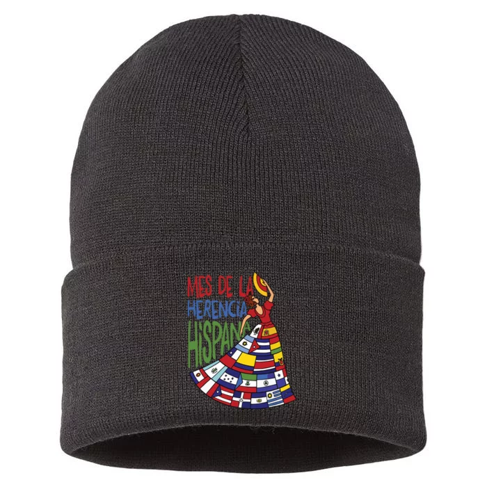 Mes De La Herencia Hispana Hispanic Heritage Month Sustainable Knit Beanie