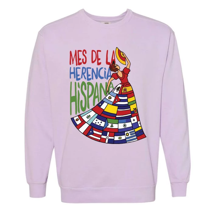 Mes De La Herencia Hispana Hispanic Heritage Month Garment-Dyed Sweatshirt