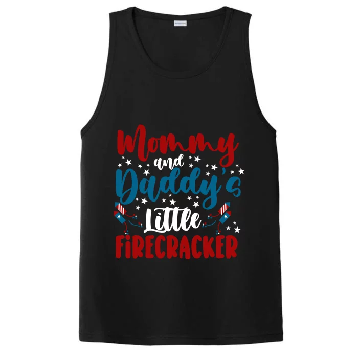 Mommy Daddy Little Firecracker 4th Of July Cute Gift Performance Tank