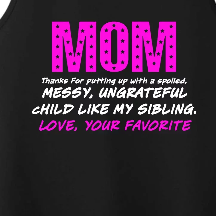 Mothers Day Love Your Favorite Unique Performance Tank