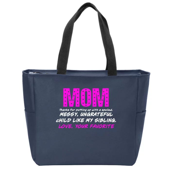 Mothers Day Love Your Favorite Unique Zip Tote Bag