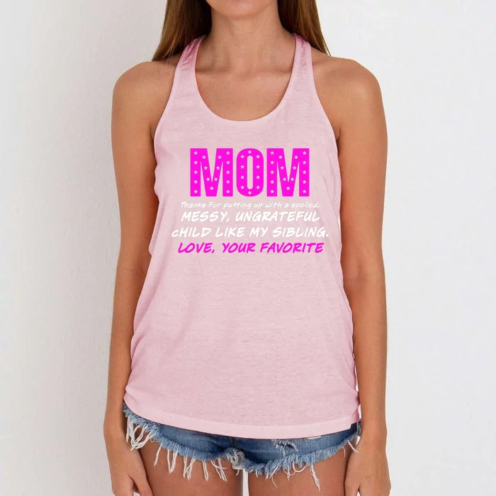 Mothers Day Love Your Favorite Unique Women's Knotted Racerback Tank