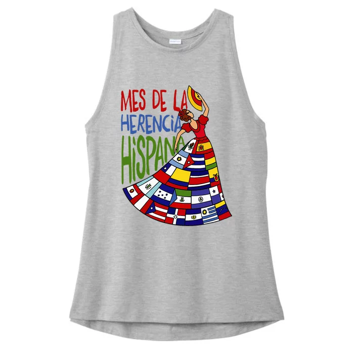 Mes De La Herencia Hispana Hispanic Heritage Month Ladies Tri-Blend Wicking Tank