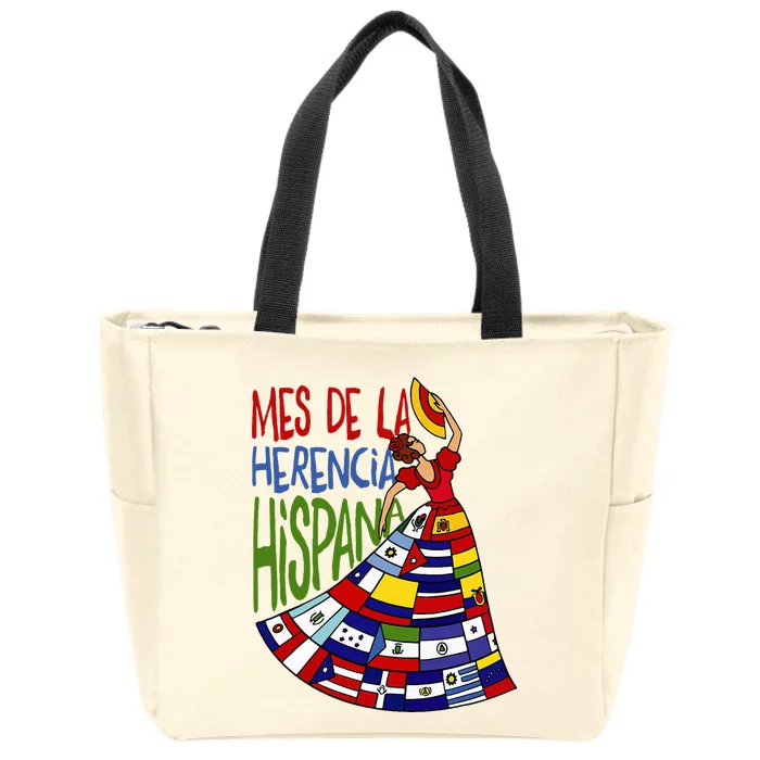 Mes De La Herencia Hispana Hispanic Heritage Month Zip Tote Bag