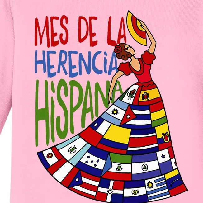 Mes De La Herencia Hispana Hispanic Heritage Month Baby Long Sleeve Bodysuit