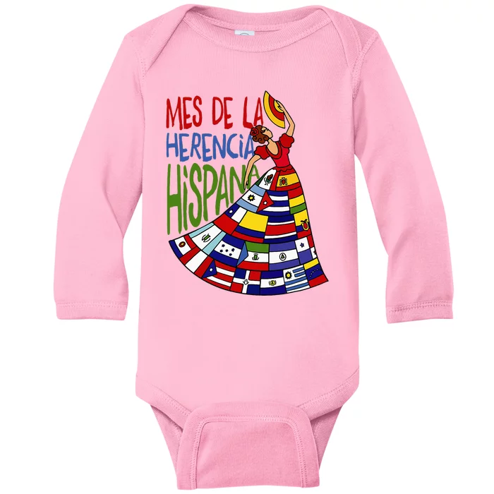 Mes De La Herencia Hispana Hispanic Heritage Month Baby Long Sleeve Bodysuit