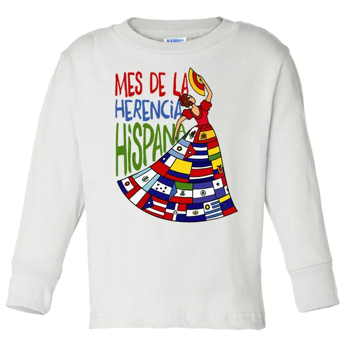 Mes De La Herencia Hispana Hispanic Heritage Month Toddler Long Sleeve Shirt