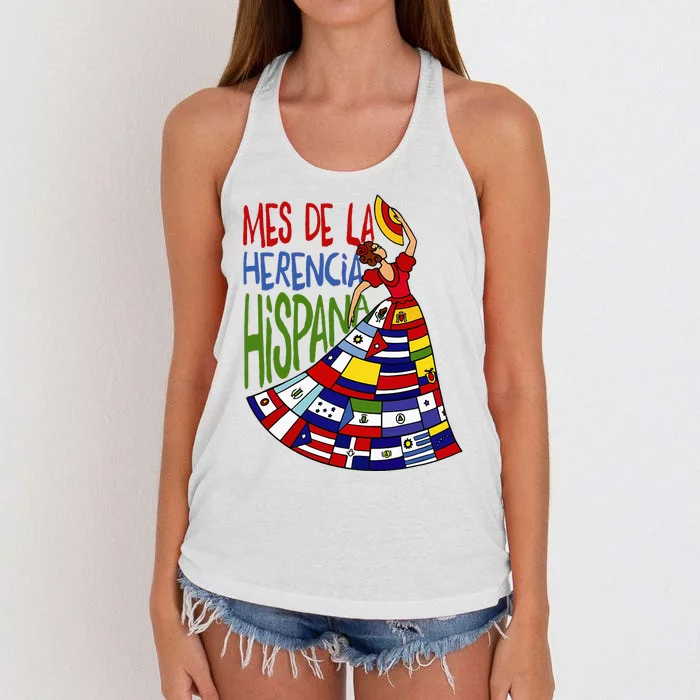 Mes De La Herencia Hispana Hispanic Heritage Month Women's Knotted Racerback Tank