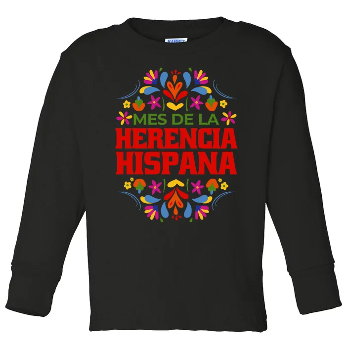 Mes De La Herencia Hispana Hispanic Heritage Month Toddler Long Sleeve Shirt