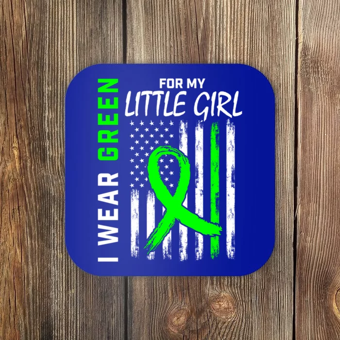 Mom Dad Little Daughter Cerebral Palsy Awareness Flag Gift Coaster