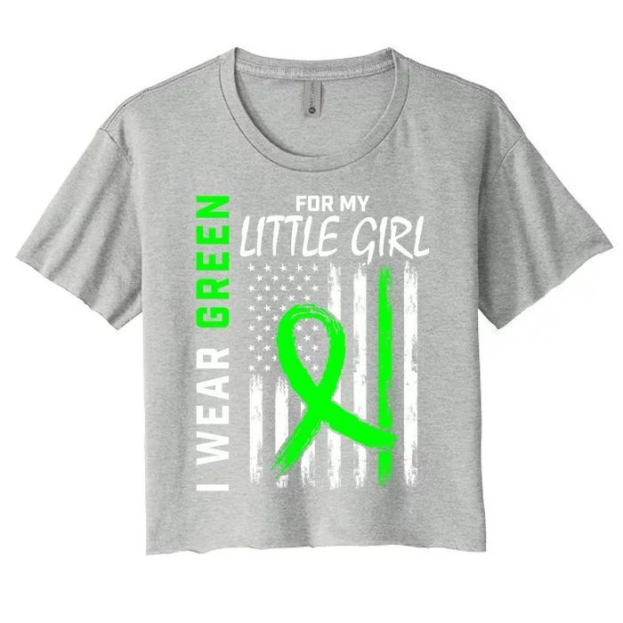 Mom Dad Little Daughter Cerebral Palsy Awareness Flag Gift Women's Crop Top Tee