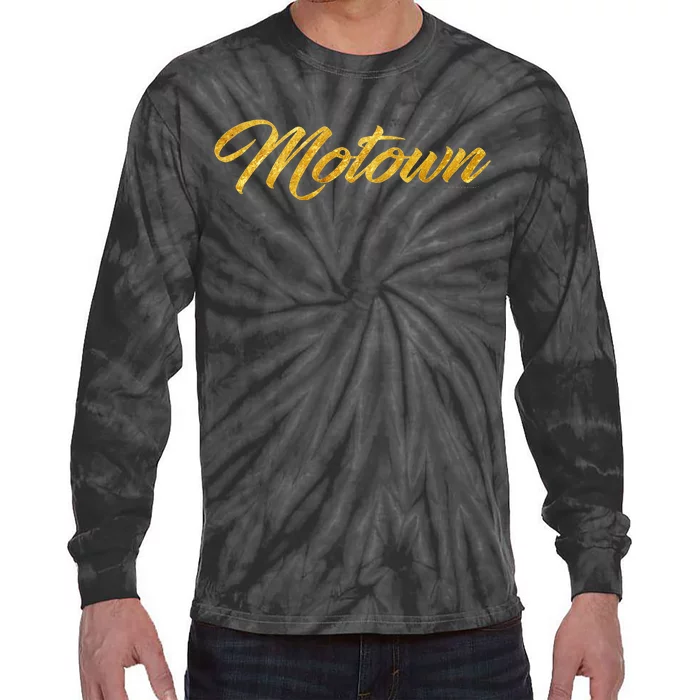 Motown  Detroit Michigan Motor City Music Tie-Dye Long Sleeve Shirt