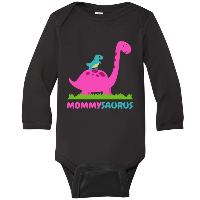 Mommysaurus Dinosaur Mommy Mama Saurus Mother's Day Baby Long Sleeve Bodysuit