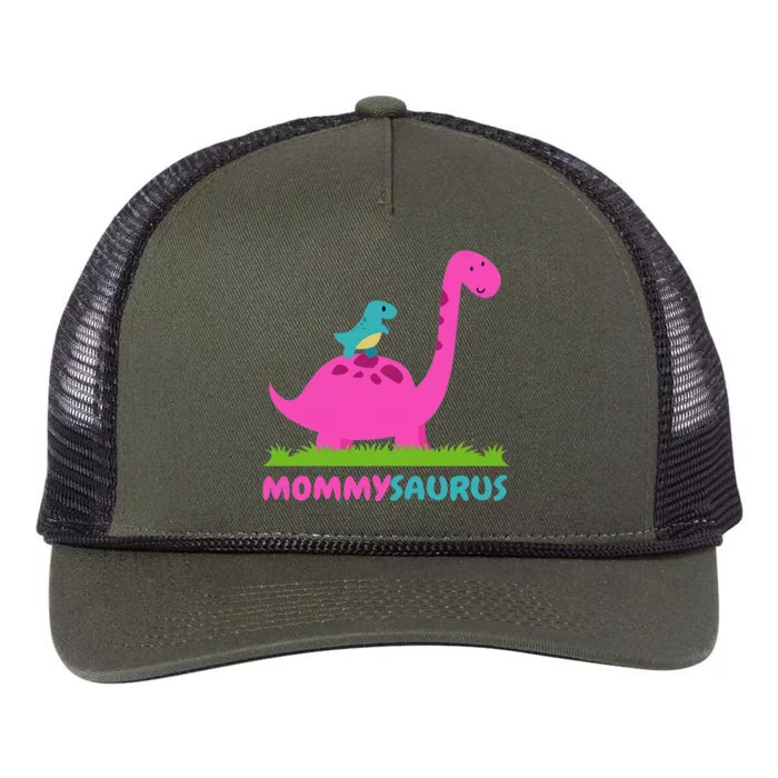 Mommysaurus Dinosaur Mommy Mama Saurus Mother's Day Retro Rope Trucker Hat Cap