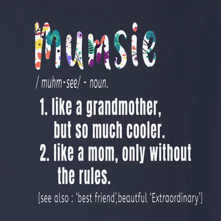 Mumsie Definition Mother's Day & Birthday Gift Grandmother Toddler Long Sleeve Shirt