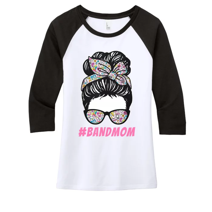 Mother's Day Messy Hair Woman Bun Band Mom Funny Women's Tri-Blend 3/4-Sleeve Raglan Shirt