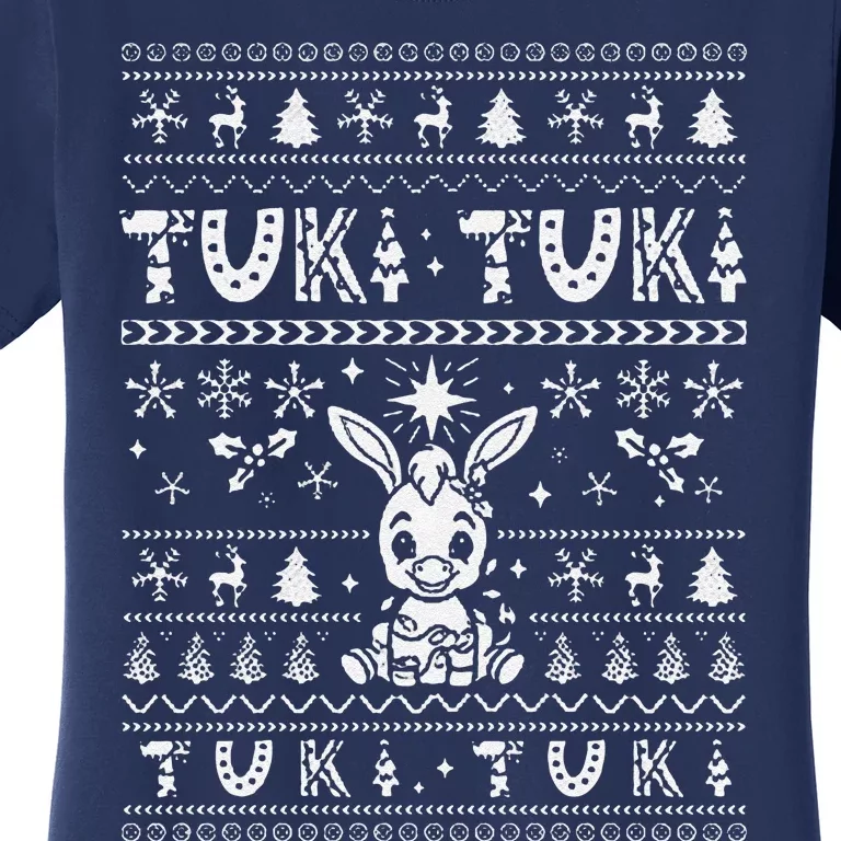 Mi Donkey Mexican Tuki Tuki Donkey Latino Xmas Feliz Navidad Women's T-Shirt