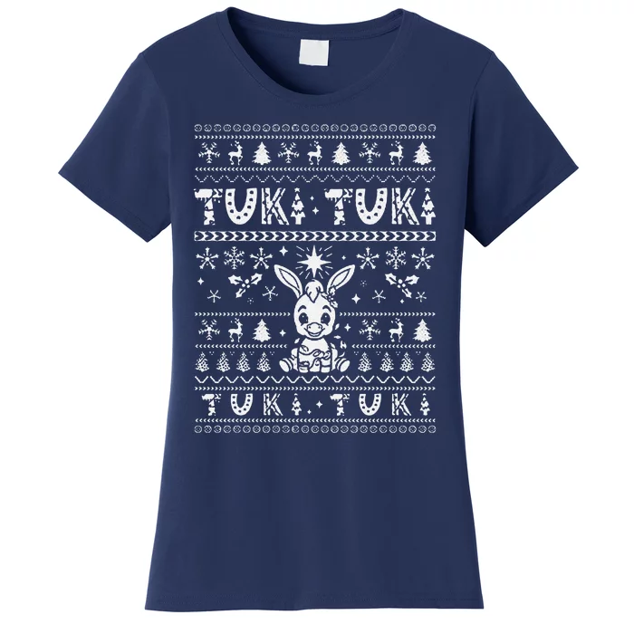 Mi Donkey Mexican Tuki Tuki Donkey Latino Xmas Feliz Navidad Women's T-Shirt