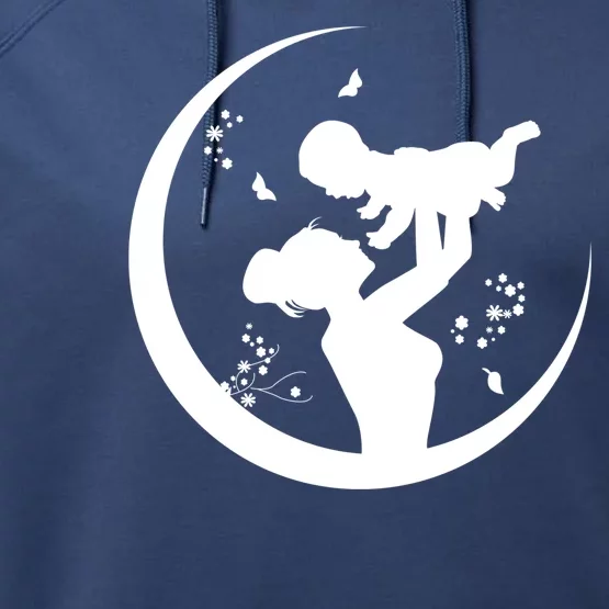 Mother's Day Moon Cute Gift Performance Fleece Hoodie