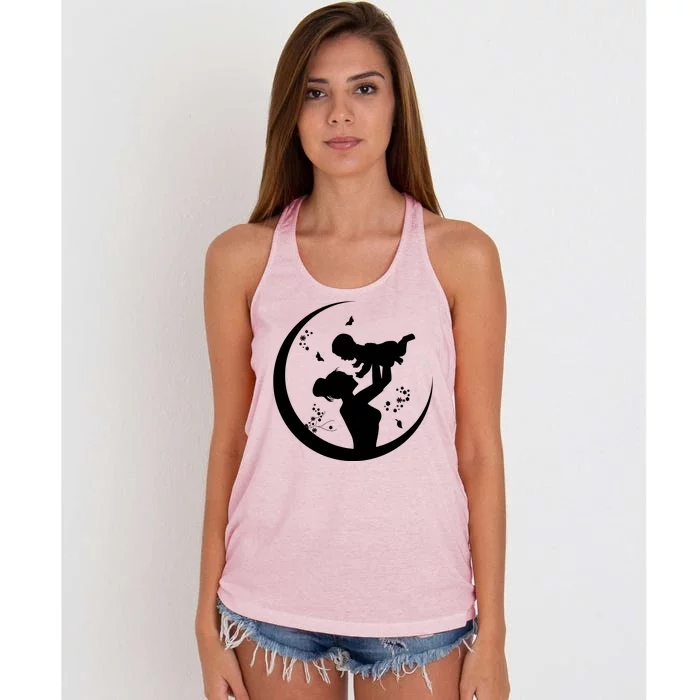 Mother's Day Moon Cute Gift Women's Knotted Racerback Tank