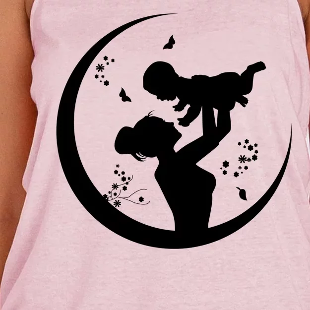 Mother's Day Moon Cute Gift Women's Knotted Racerback Tank