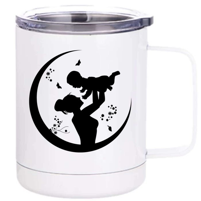 Mother's Day Moon Cute Gift Front & Back 12oz Stainless Steel Tumbler Cup