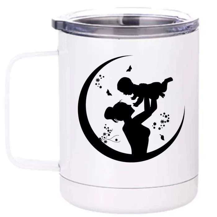 Mother's Day Moon Cute Gift Front & Back 12oz Stainless Steel Tumbler Cup